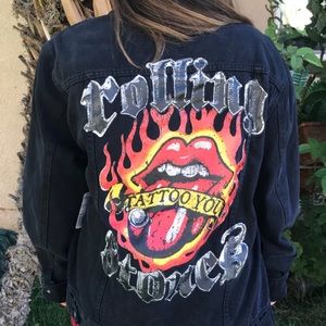 Rolling Stones Black Denim Jacket